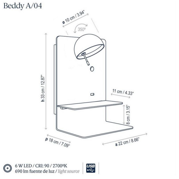 Bover BEDDY A/04 white